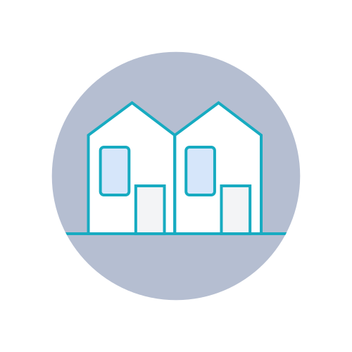 Semi-detached house icon
