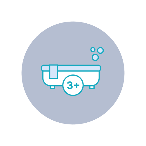 Three or more bathrooms icon